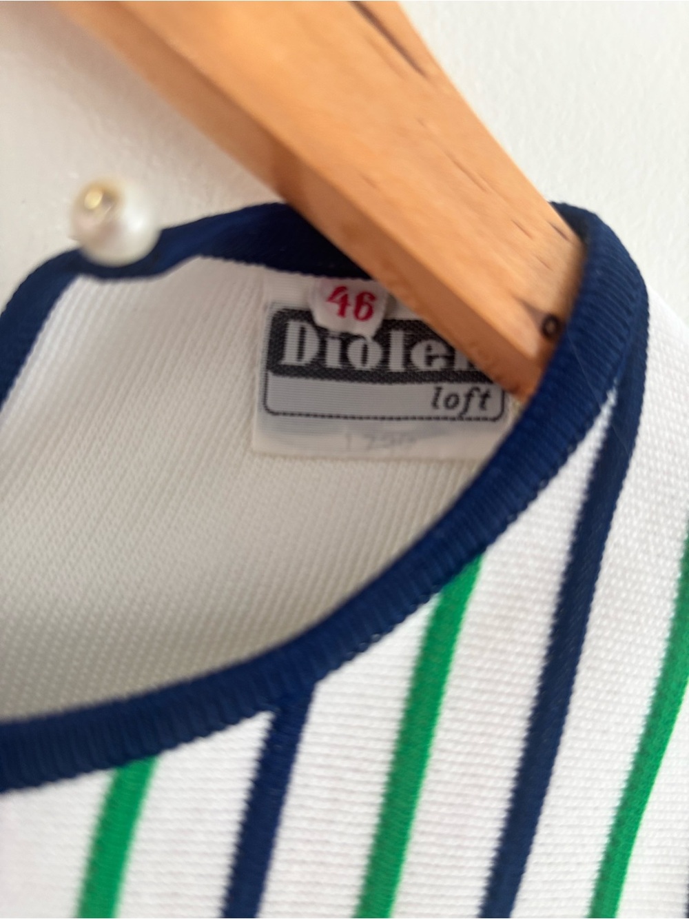 1970s vintage diolen striped sleeveless blouse - Picture 3 of 10